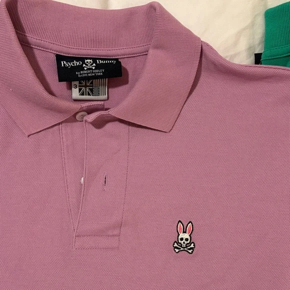 Psycho Bunny Polo Pique Shirt Trio set combo - Lavender, Green, Fuchsia - Picture 3 of 11